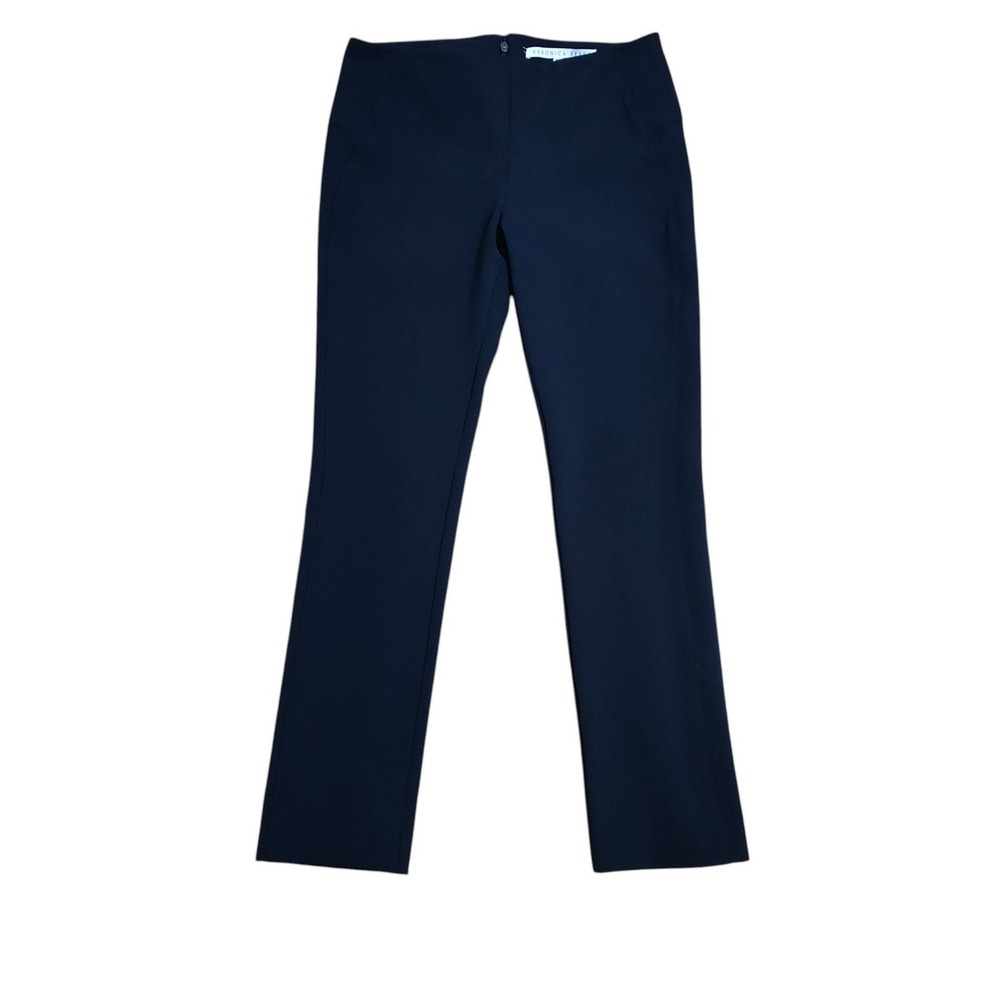 Veronica Beard Scuba Slim Fit Pants Navy Blue Trousers Quiet Luxury Work Size 4